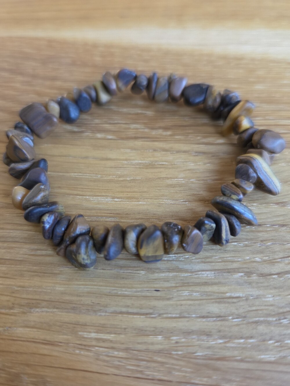 Tiger Eye Chip Beads Stretch Bracelet - Hand Crafted - Picture 5 of 11